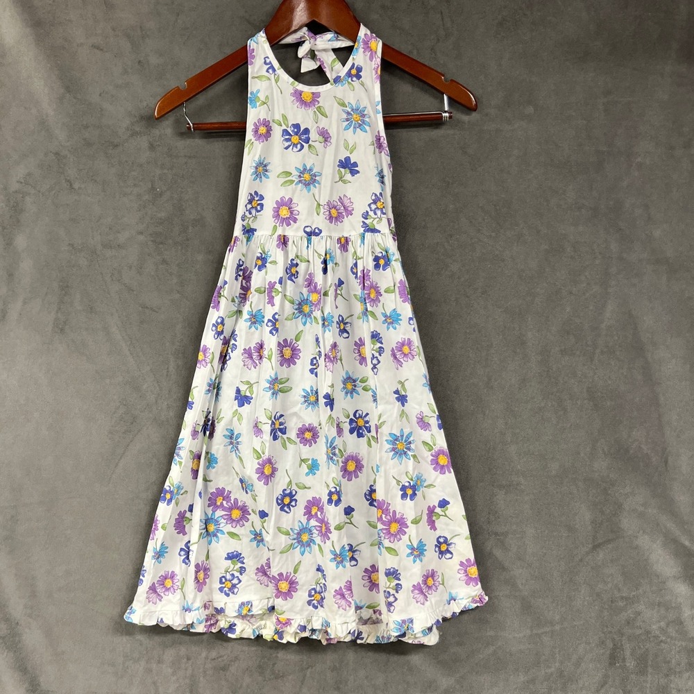 Laura Ashley Floral Halter‎ Dress Smocked Girls Cotton Sundress Summer Cute 6